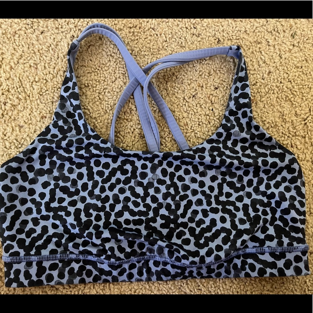 Blue leopard sports bra lululemon